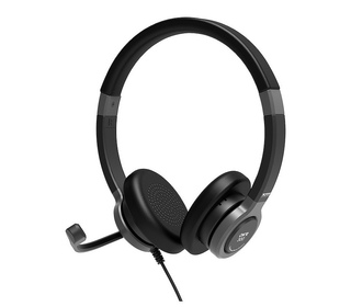 Port Designs 912001 écouteur/casque Avec fil Arceau Bureau/Centre d'appels USB Type-C / USB Type-A Noir