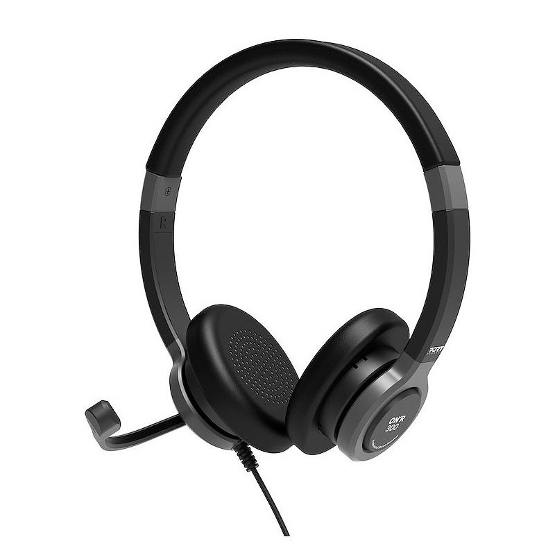 Port Designs 912001 écouteur/casque Avec fil Arceau Bureau/Centre d'appels USB Type-C / USB Type-A Noir