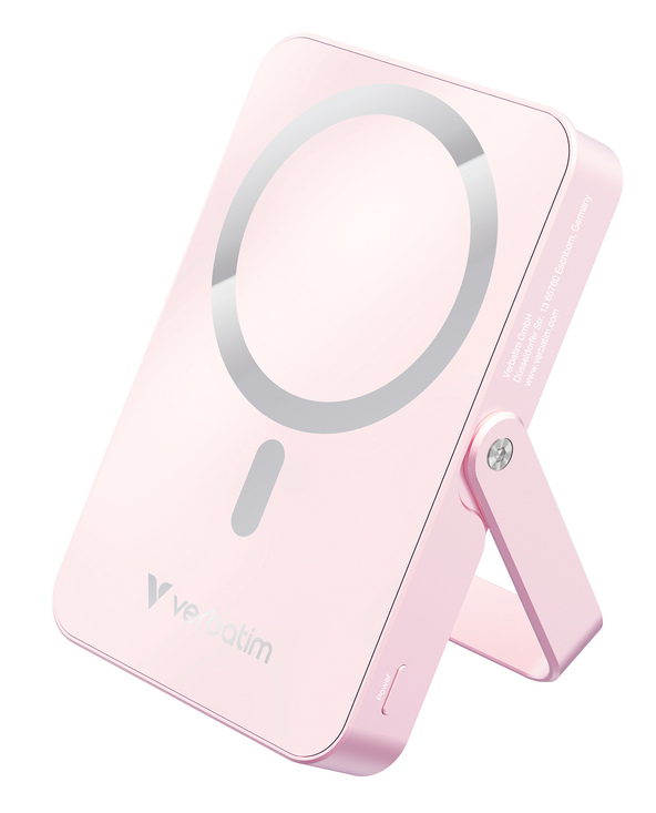 Verbatim Charge 'n' Go Magnetic Wireless Lithium Polymère (LiPo) 10000 mAh Recharge sans fil Rose