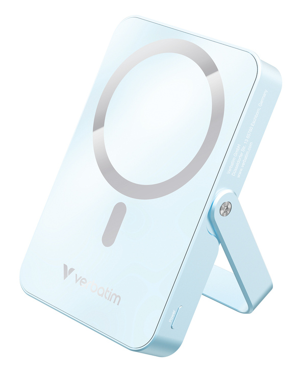 Verbatim Charge 'n' Go Magnetic Wireless Lithium Polymère (LiPo) 10000 mAh Recharge sans fil Bleu
