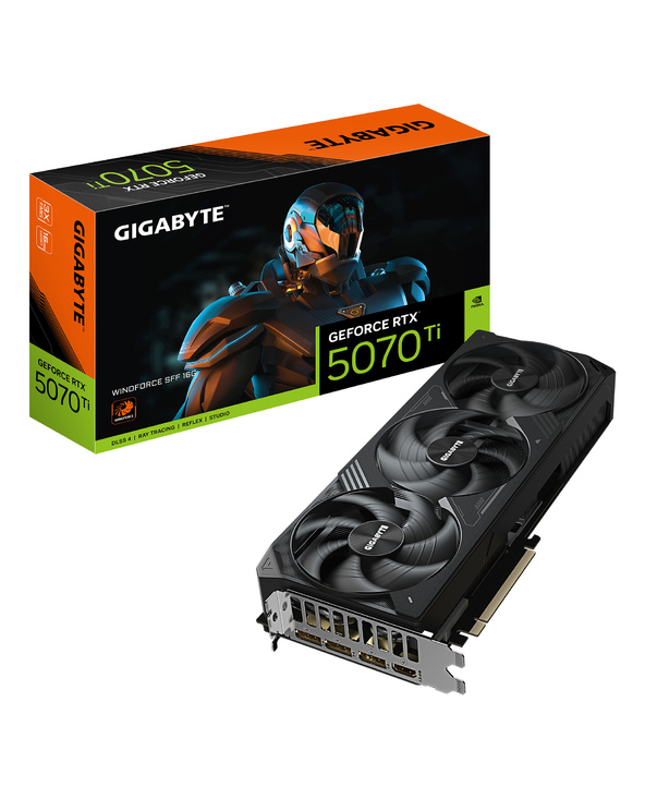 GIGABYTE GeForce RTX 5070 Ti WINDFORCE SFF 16G Carte Graphique - 16GB GDDR7, 256bit, PCI-E 5.0, 2452 MHz Fréquence du cœur, 3 x