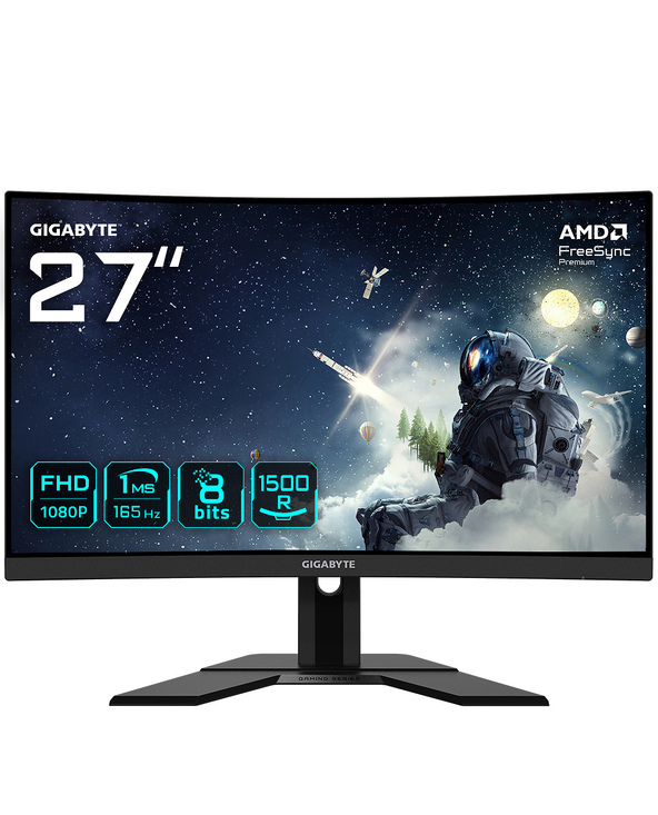 GIGABYTE G27FC A MONITEUR DE JEU INCURVÉ 27" FHD - 1920 X 1080, 1500R, 165HZ, 1MS, 250 CD/M², FREESYNC PREMIUM, HDMI 1.4, DISPLA GIGABYTE G27FC A MONITEUR DE JEU INCURVÉ 27" FHD - 1920 X 1080, 1500R, 165HZ, 1MS, 250 CD/M², FREESYNC PREMIUM, HDMI 1.4, DISPLA