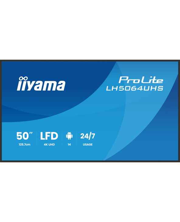 iiyama LH5564UHS-B1AG Écran d'affichage dynamique Écran plat de signalisation numérique 139,7 cm (55") Wifi 500 cd/m² 4K Ultra H