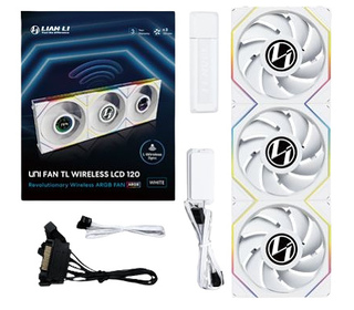 Lian Li 12TLLCD1W3W système de refroidissement d’ordinateur Boitier PC Ventilateur 12 cm Blanc