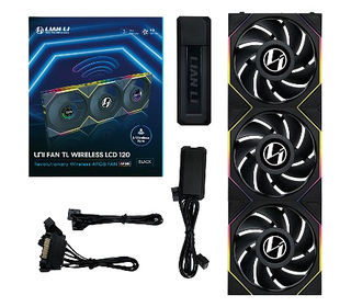 Lian Li 12TLLCD1W3B système de refroidissement d’ordinateur Boitier PC Ventilateur 12 cm Noir