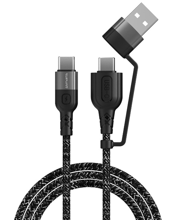 4smarts 4S468626 câble USB 1,5 m USB C Noir, Blanc