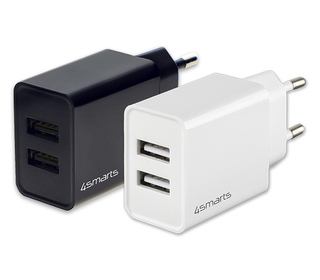 4smarts VoltPlug Dual Caméra Numérique, Haut-parleur portable, Smartphone, Tablette Noir Secteur Intérieure