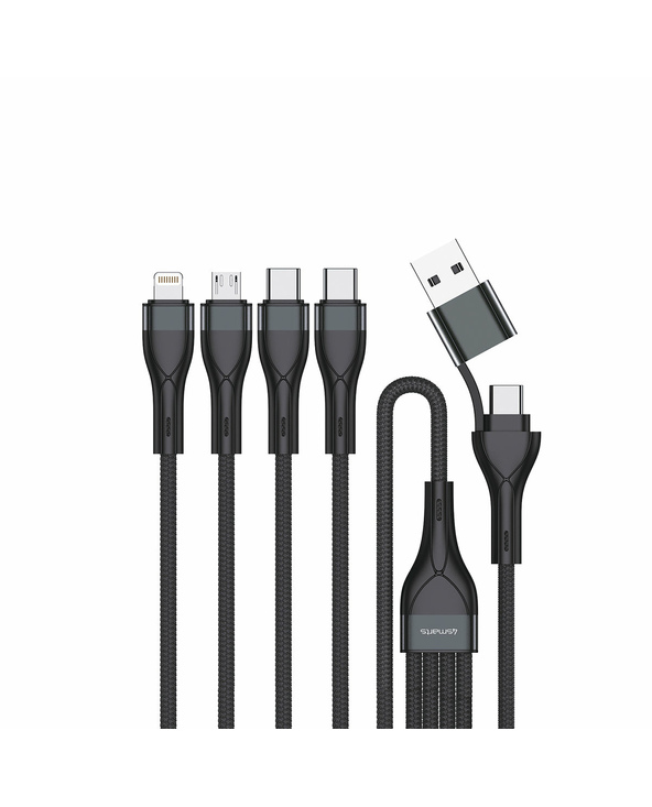 4smarts 541023 câble USB 1,2 m USB A/USB C USB C/Micro USB-A/Lightning Noir