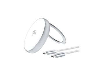 4smarts Qi2 Universel Argent USB Recharge sans fil Charge rapide Intérieure
