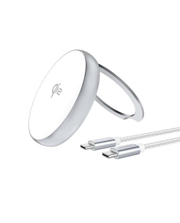 4smarts Qi2 Universel Argent USB Recharge sans fil Charge rapide Intérieure