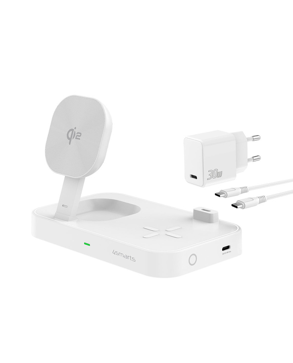 4smarts Qi2 Universel Blanc Secteur Recharge sans fil Charge rapide Intérieure