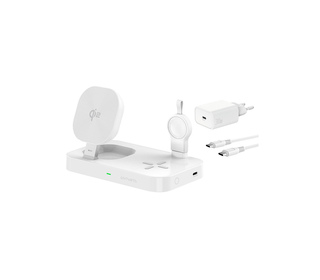 4smarts 541368 chargeur d'appareils mobiles Écouteurs, Smartphone, Smartwatch Blanc Secteur Recharge sans fil Charge rapide Inté