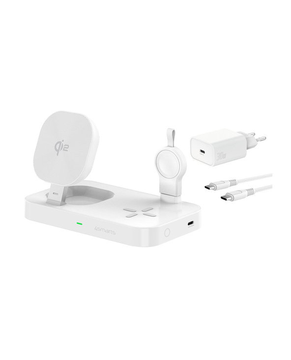4smarts 541368 chargeur d'appareils mobiles Écouteurs, Smartphone, Smartwatch Blanc Secteur Recharge sans fil Charge rapide Inté