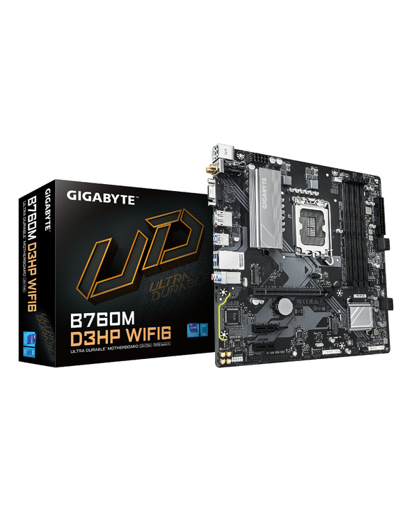 GIGABYTE B760M D3HP WIFI6 Carte mère - Compatible avec les processeurs Intel Core 14e génération, VRM numérique 4+1+1 phases, ju