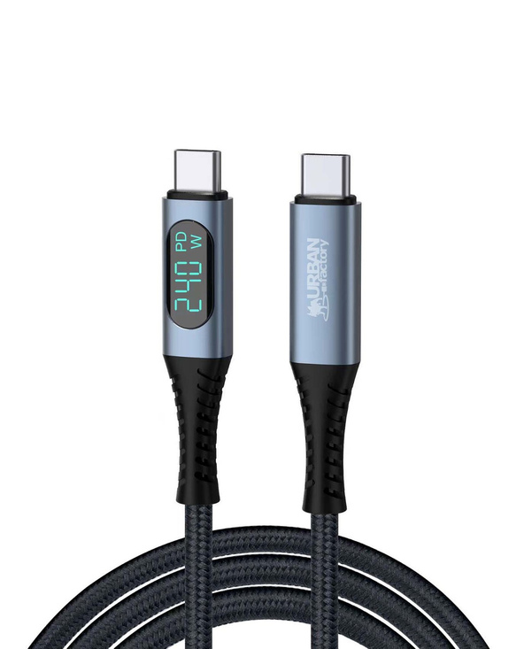 Urban Factory CAB05UF câble USB USB4 Gen 2x2 1,5 m USB C Gris