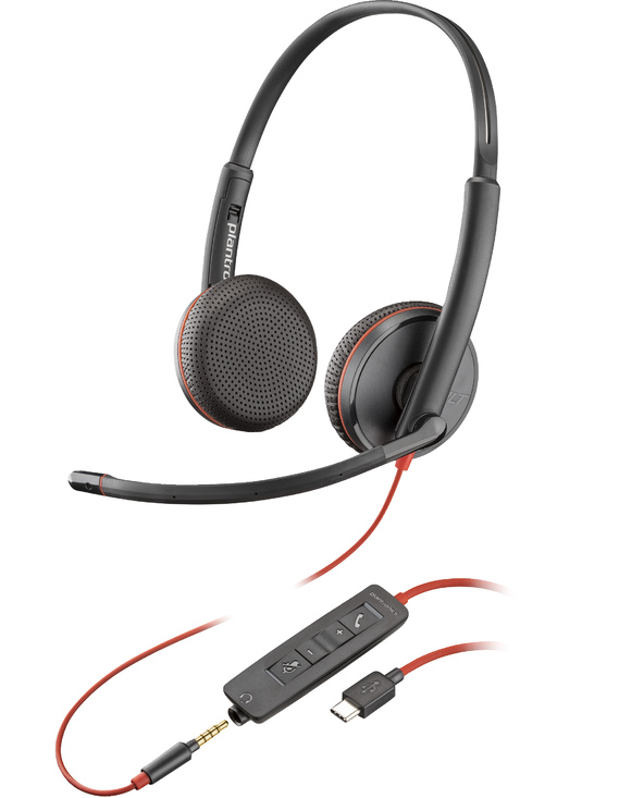POLY Micro-casque stéréo USB-C Blackwire C3225 (lot)