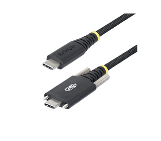 StarTech.com Câble de Charge USB-C de 2m, Verrouillage par Vis Latérale, 240 W (5A) PD EPR, Gaine en Silicone avec Nylon Tressé,