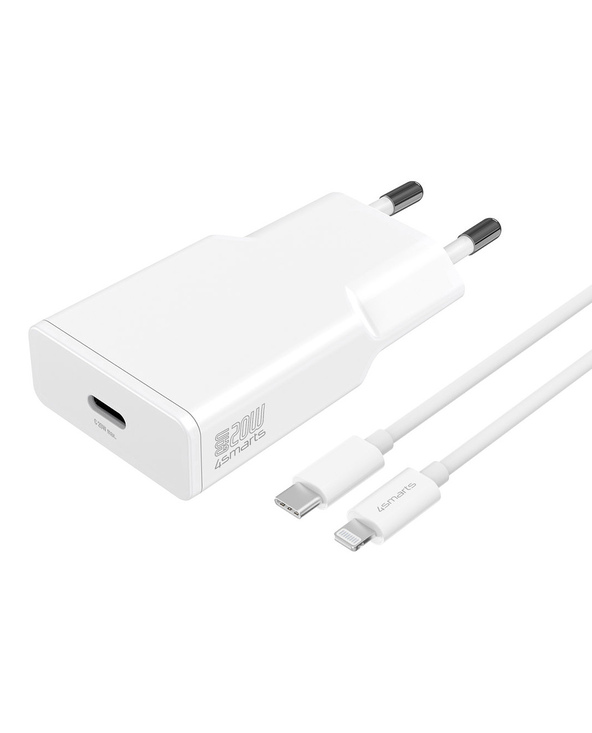 4smarts 540020 chargeur d'appareils mobiles Smartphone, Tablette Blanc Secteur Charge rapide Intérieure