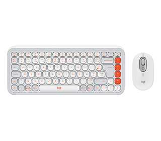 Logitech 920-013110 clavier Souris incluse Universel Bluetooth AZERTY Français Orange, Blanc