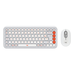 Logitech 920-013110 clavier Souris incluse Universel Bluetooth AZERTY Français Orange, Blanc
