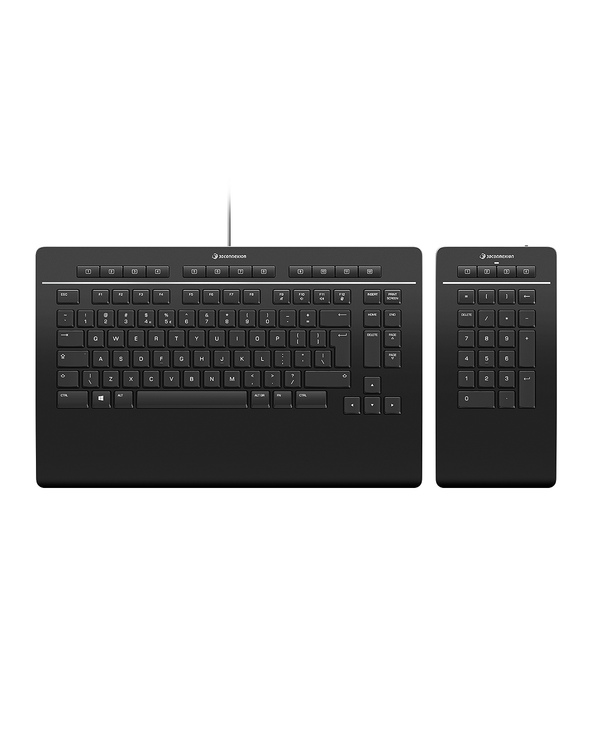 3Dconnexion Keyboard Pro with Numpad clavier Bureau USB + RF Wireless + Bluetooth QWERTZ Suisse Noir