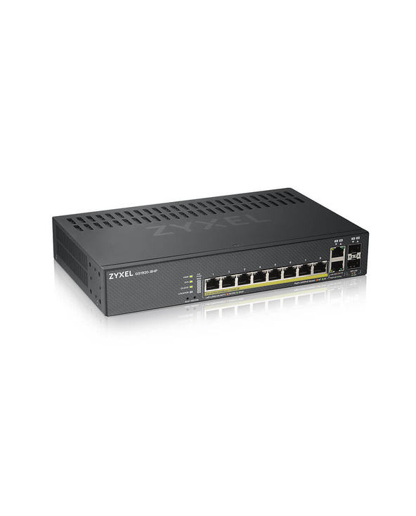 Zyxel GS1920-8HPV2 Géré Gigabit Ethernet (10/100/1000) Connexion Ethernet, supportant l'alimentation via ce port (PoE) Noir