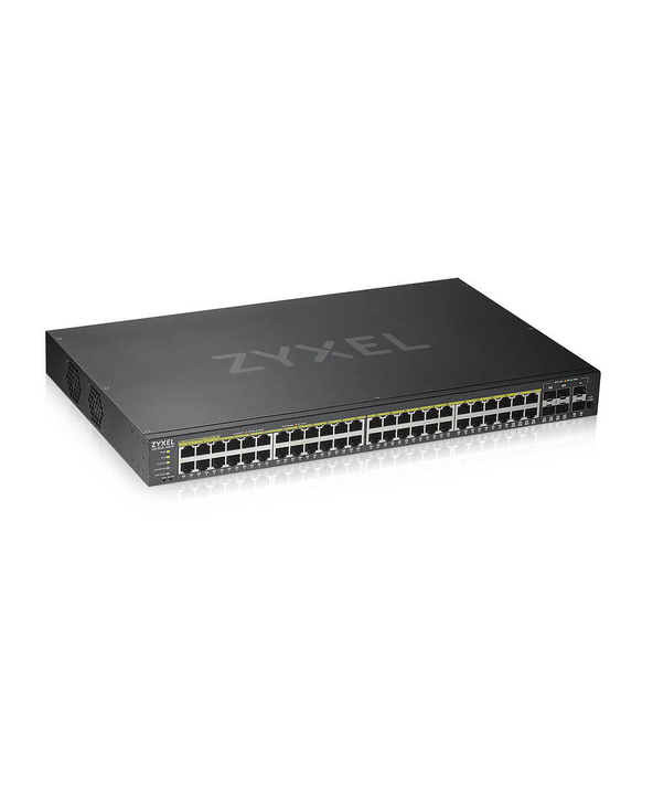 Zyxel GS1920-48HPV2 Géré Gigabit Ethernet (10/100/1000) Connexion Ethernet, supportant l'alimentation via ce port (PoE) Noir