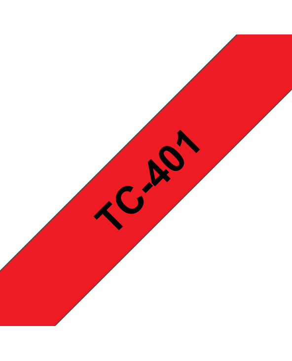 Brother TC-401 ruban d'étiquette Noir sur rouge