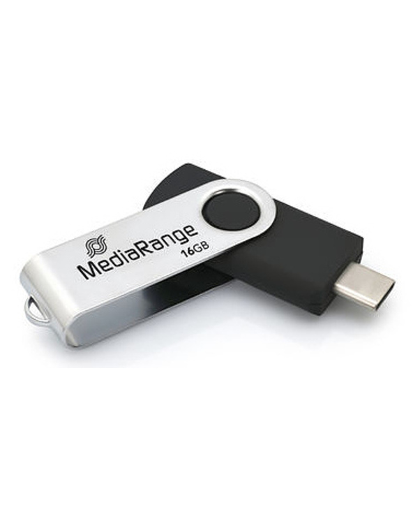 MediaRange MR1951 lecteur USB flash 16 Go USB Type-C 3.2 Gen 1 (3.1 Gen 1) Noir, Argent