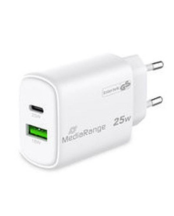 MediaRange MRMA112-2 chargeur d'appareils mobiles Smartphone, Tablette Blanc Secteur Charge rapide Intérieure