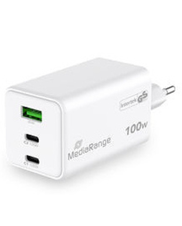 MediaRange MRMA123 chargeur d'appareils mobiles Ordinateur portable, Smartphone, Tablette Blanc Secteur Charge rapide Intérieure