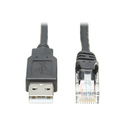 Tripp Lite U009-010-RJ45-X changeur de genre de câble RJ-45 USB 2.0 Type-A Noir