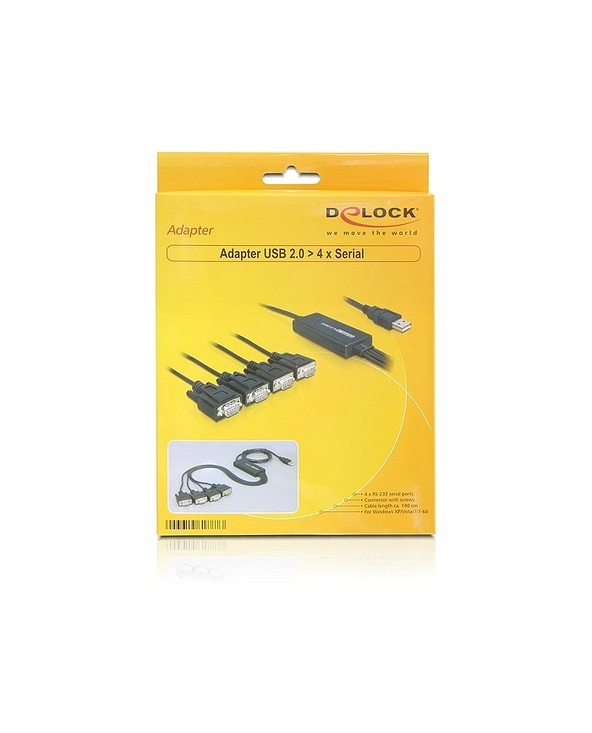 DeLOCK 61887 câble Série Noir 1,4 m USB Type-A DB-9
