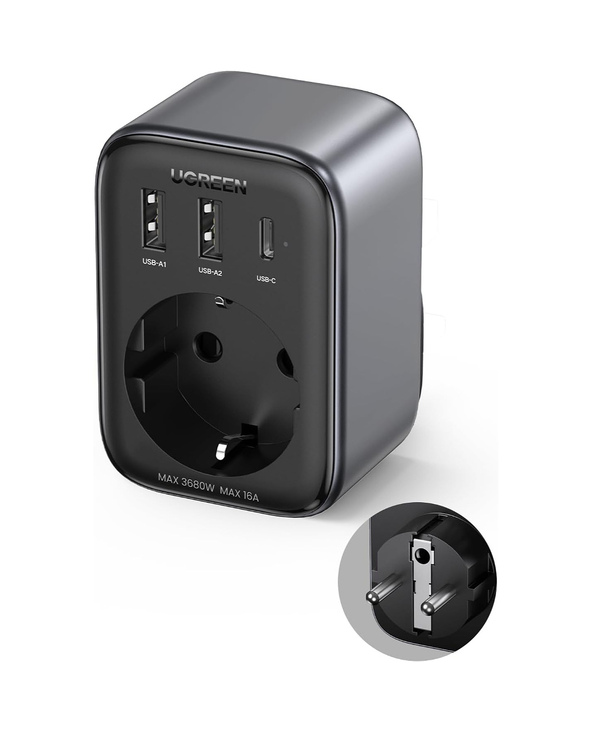 Ugreen 90613 chargeur d'appareils mobiles Universel Noir Secteur Intérieure