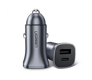 Ugreen 30780 chargeur d'appareils mobiles Universel Noir Allume-cigare Charge rapide Auto