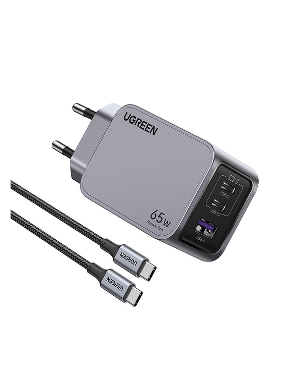 Ugreen 25871 chargeur d'appareils mobiles Universel Gris Secteur Charge rapide Intérieure