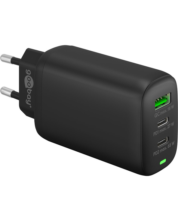 Goobay 61760 chargeur d'appareils mobiles Caméra Numérique, Écouteurs, Téléphone portable, Smartwatch, Tablette Noir Secteur Cha