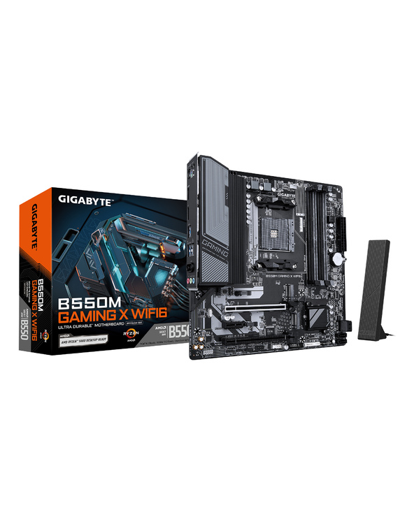 GIGABYTE B550M GAMING X WIFI6 Carte mère - Processeurs AMD Ryzen 5000, VRM 5+3 phases, jusqu'à 3200 MHz DDR4, 1x M.2 PCIe 4.0 + 