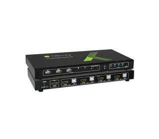 Techly 4x1 USB HDMI KVM Switch 4Kx2K IDATA KVM-HDMI4U commutateur écran, clavier et souris Noir