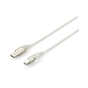 Equip 128650 Câble USB 2.0 Type A vers Type B, 1.8m , Argent transparent