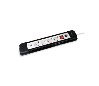 Equip 245553 multiprise 1,5 m 4 sortie(s) CA Intérieure Noir, Blanc