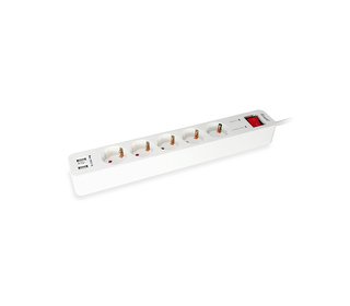 Equip 245554 multiprise 1,8 m 5 sortie(s) CA Intérieure Blanc