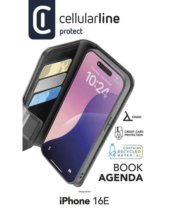 Cellularline 8018080492631 coque de protection pour téléphones portables 15,5 cm (6.1") Folio Noir