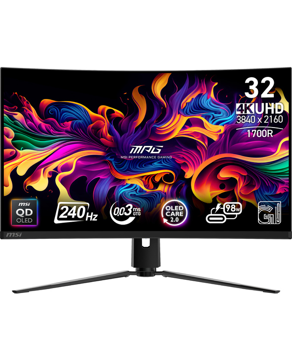 MSI MPG 321CURX QD-OLED 31.5" QD-OLED 4K Ultra HD 0,05 ms Noir