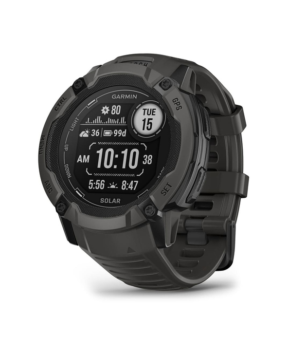 Garmin Instinct 2X Solar 2,79 cm (1.1") MIP 50 mm Numérique 176 x 176 pixels Écran tactile Graphite GPS (satellite)