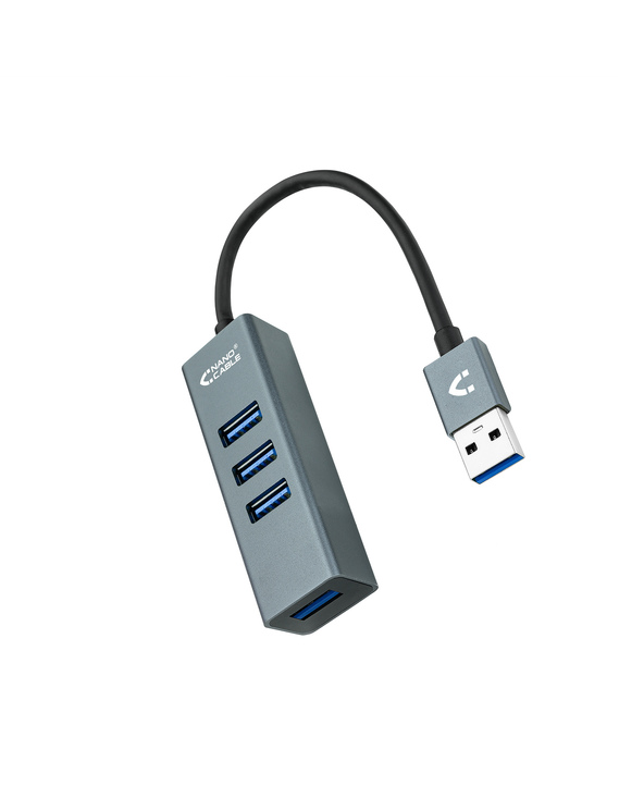 Nanocable 10.16.4402 hub & concentrateur USB 3.2 Gen 1 (3.1 Gen 1) Type-A Gris