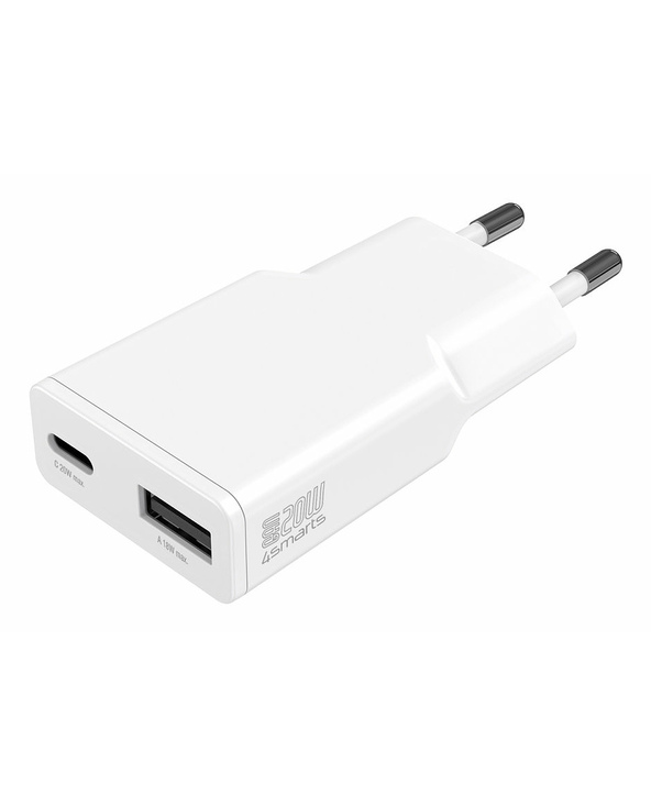 4smarts 541122 chargeur d'appareils mobiles Smartphone, Tablette Blanc Secteur Charge rapide Intérieure
