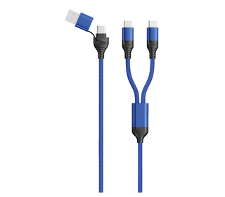 2GO 797366 câble USB 1,2 m USB A/USB C 2 x USB C Noir, Bleu