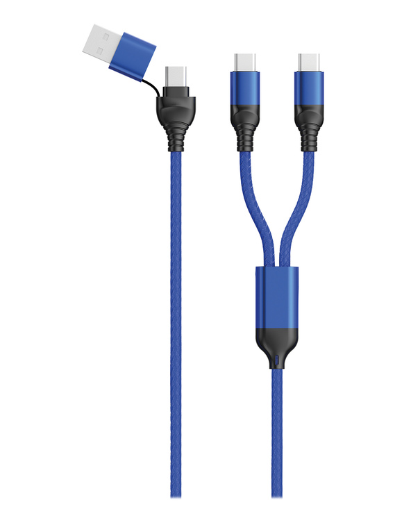2GO 797366 câble USB 1,2 m USB A/USB C 2 x USB C Noir, Bleu