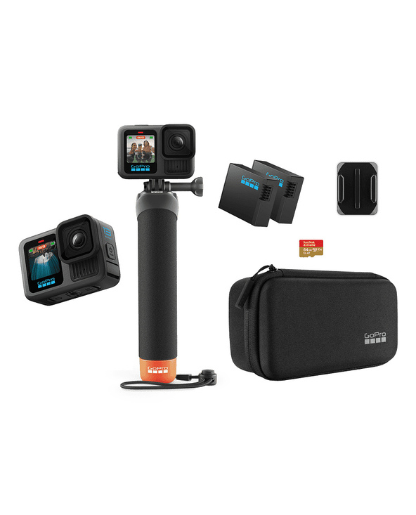 GoPro HERO13 Black Pack + Accessories caméra pour sports d'action 27,6 MP 5.3K Ultra HD CMOS 25,4 / 1,9 mm (1 / 1.9") Wifi 121 g